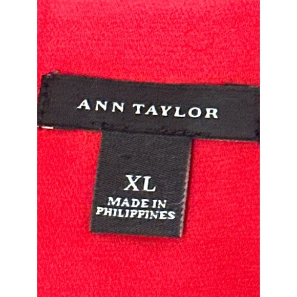 Ann Taylor XL Red Chic Sleeveless Layered Tank Top V Neck Sheer Back Lightweight - Picture 9 of 11
